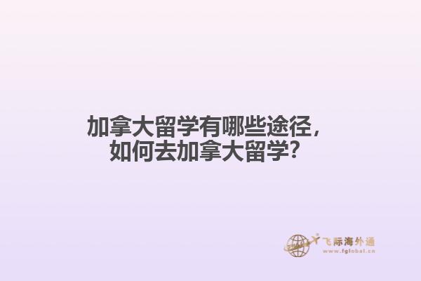 加拿大留學(xué)有哪些途徑，如何去加拿大留學(xué)？