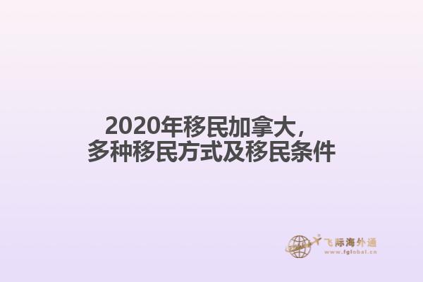 2020年移民加拿大，多種移民方式及移民條件