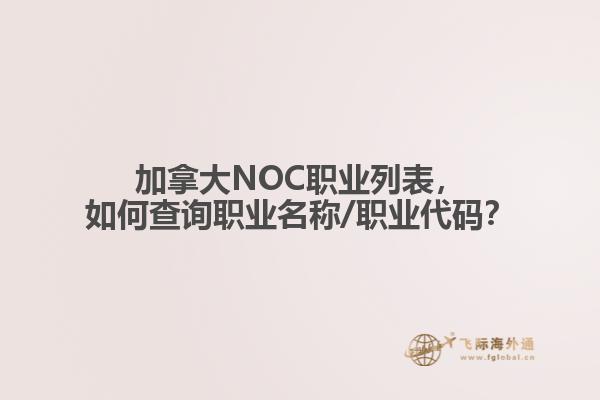 加拿大NOC職業(yè)列表，如何查詢職業(yè)名稱/職業(yè)代碼？