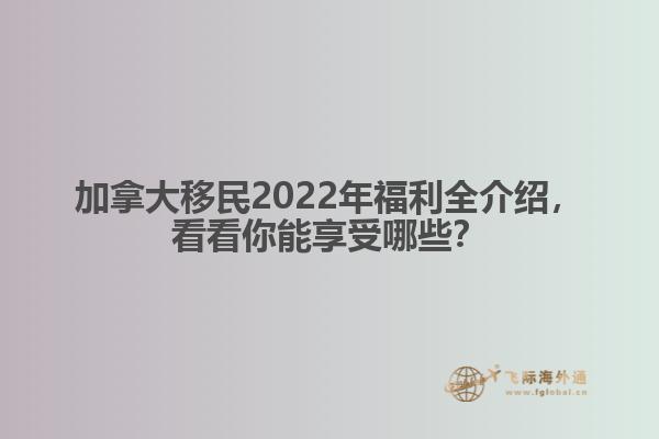 加拿大移民2022年福利全介紹，看看你能享受哪些？