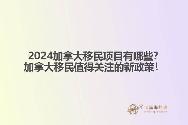  2024加拿大移民項(xiàng)目有哪些？加拿大移民值得關(guān)注的新政策！