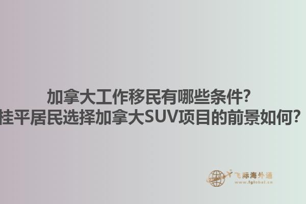 加拿大工作移民有哪些條件？桂平居民選擇加拿大SUV項目的前景如何？