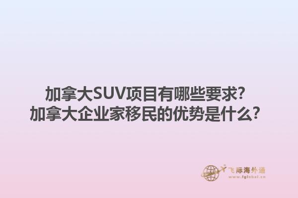 加拿大SUV項(xiàng)目有哪些要求？加拿大企業(yè)家移民的優(yōu)勢(shì)是什么？