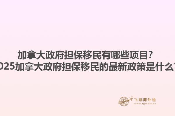 加拿大政府擔(dān)保移民有哪些項(xiàng)目？2025加拿大政府擔(dān)保移民的最新政策是什么？