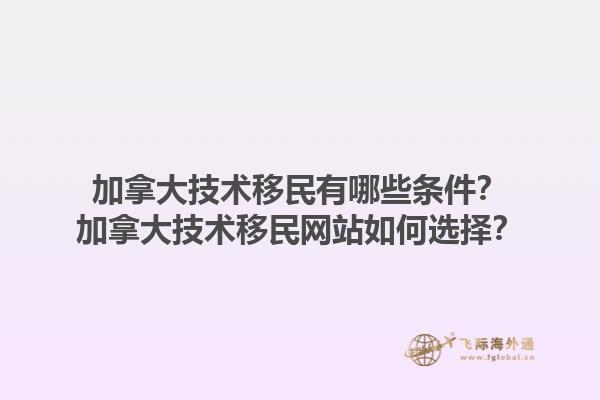 加拿大技術(shù)移民有哪些條件？加拿大技術(shù)移民網(wǎng)站如何選擇？